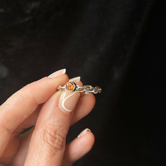 Orange Garnet Chained Stacker