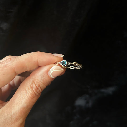 London Blue Topaz Chained Stacker